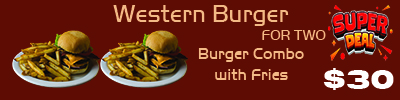 Western Burger For 2 With Fries